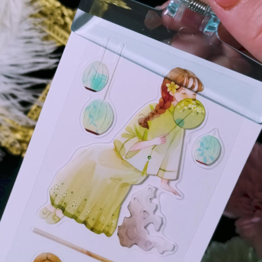 "Young Girl" Pre-cut Anime Character PET Tape (C578)