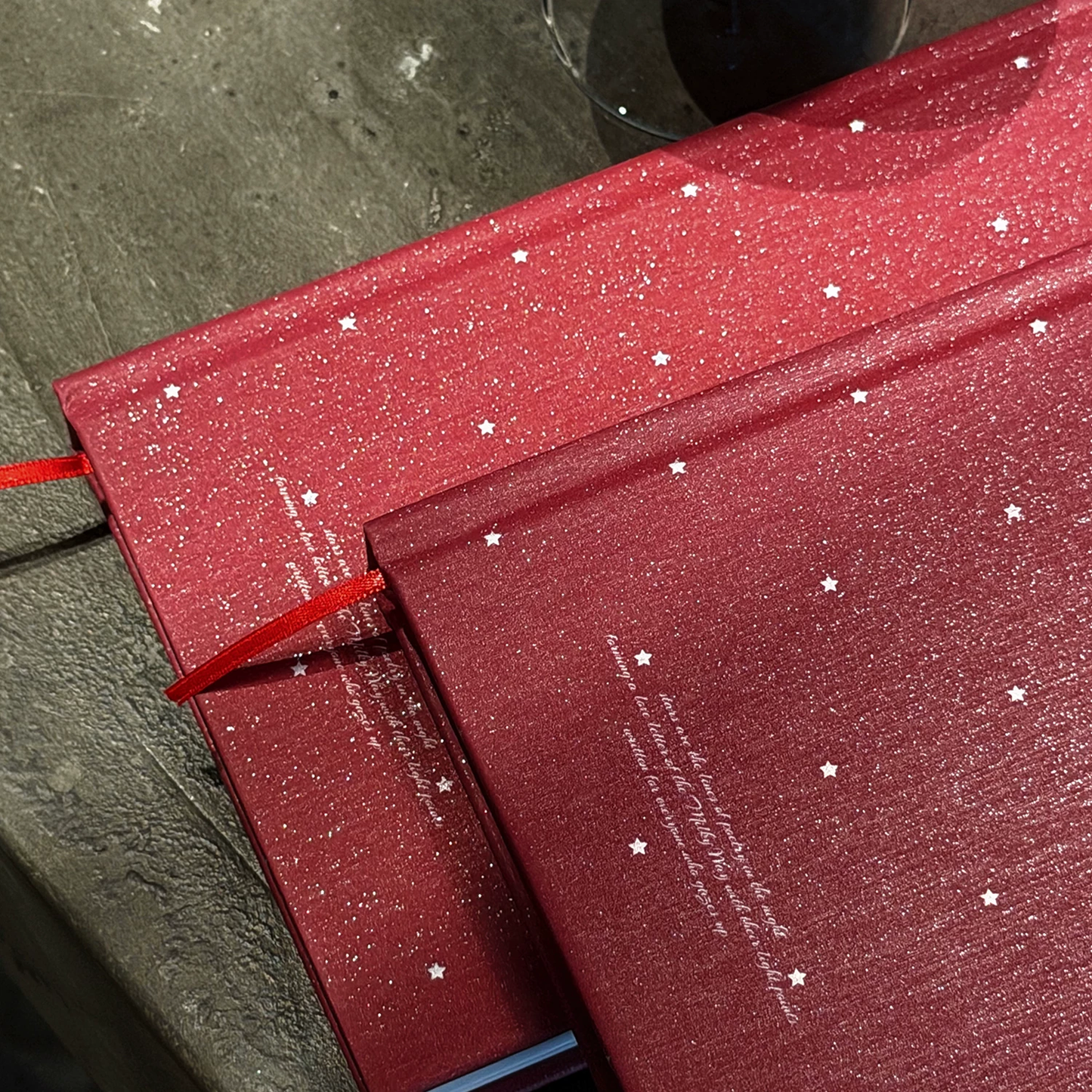 Celestial Red Hardcover Journal Notebook – B6 Shimmer Edition (N516)