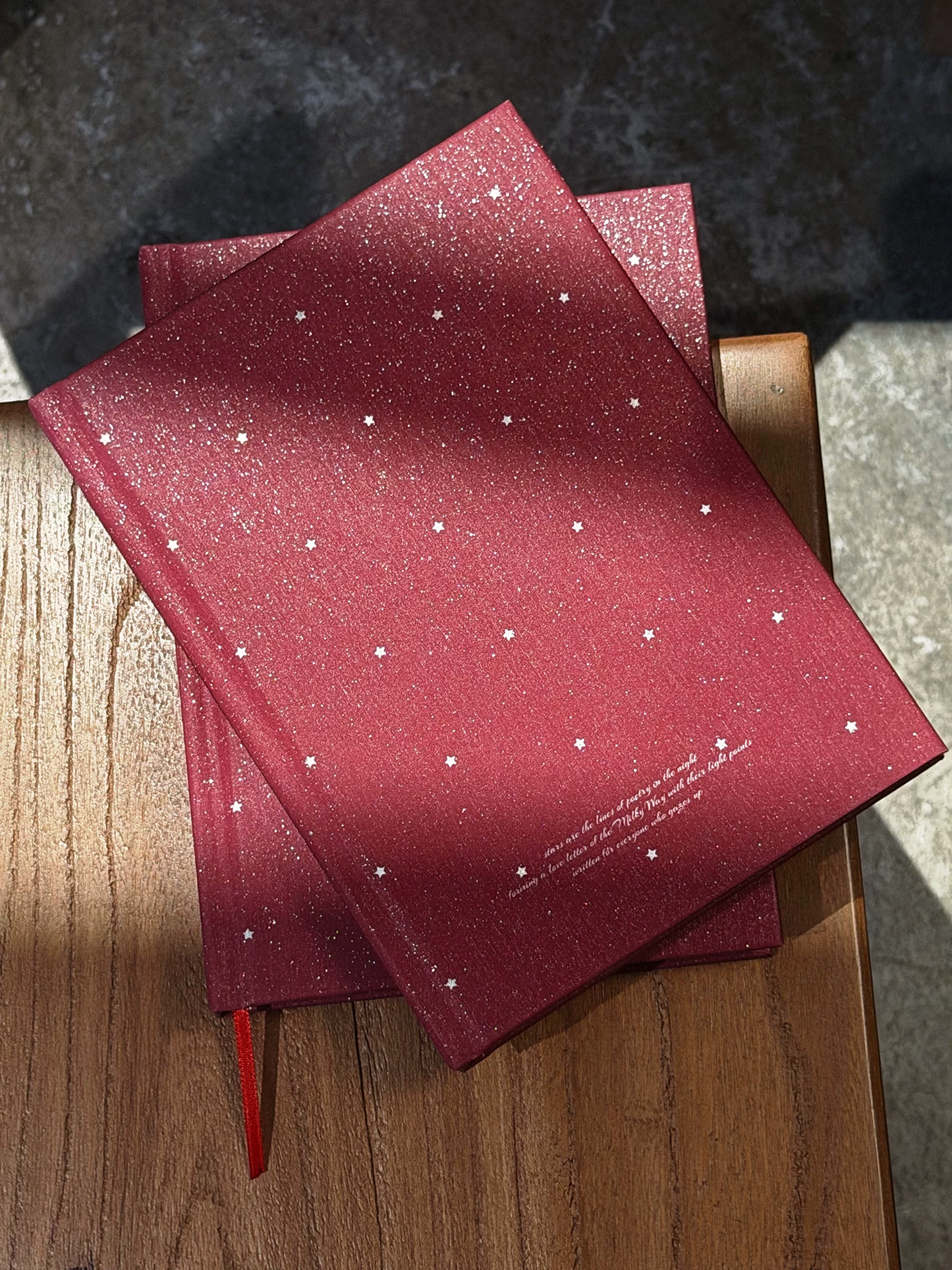 Celestial Red Hardcover Journal Notebook – B6 Shimmer Edition (N516)